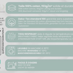 Tissu au mètre Savane Rose et Noir Certifié Oeko-Tex- Création La Mercerie des Princesses- 11 matières disponibles imagen 6