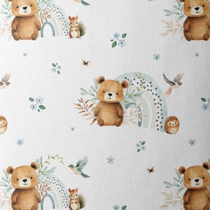 Fabric by the meter Tender Little Bear from Mercerie des Princesses Ideal Children's Creation. Cotton, Jersey, French Terry, Waterproof image 6