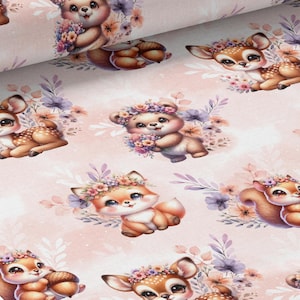 Tessuto al metro Foresta Incantata certificato Oeko-Tex-Creazione per bambini-La Mercerie des Princesses-Cotone, Jersey, French Terry, Impermeabile