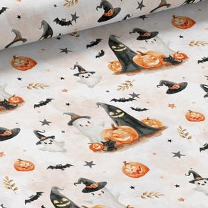 Tessuto al metro Pumpkin Party Certificato Oeko-Tex - Creazione per bambini - La Mercerie des Princesses - Cotone, Jersey, French Terry, Impermeabile
