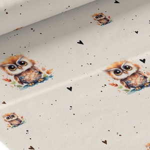Tessuto Gufo certificato Oeko-Tex al metro - Creazione per bambini - La Mercerie des Princesses - Cotone, Jersey, French Terry, Impermeabile