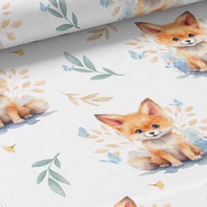 Oeko-Tex Certified Fox fabric by the meter for children's creations - La Mercerie des Princesses - Cotton, Jersey, French Terry, Waterproof