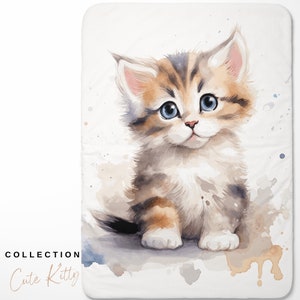 Coupon of Cute kitty cotton fabric for blanket 75x100cm Oeko-Tex Ideal for making a mixed baby or child blanket image 3