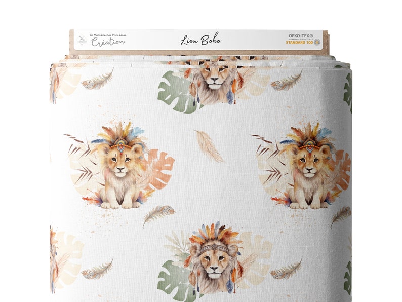 Tissu au mètre Lion Boho la Mercerie des Princesses Idéal pour Création mixte Enfant thème Lion Coton, Jersey, French Terry, Imperméable image 7