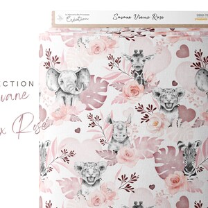 Tissu au mètre Savane Vieux Rose Certifié Oeko-Tex Création enfant La Mercerie des Princesses Coton, Jersey, French Terry, Imperméable image 2