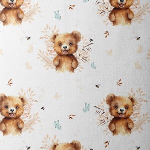 Bear fabric by the meter from Mercerie des Princesses Ideal for a child's teddy bear theme creation Cotton, Jersey, French Terry, Waterproof image 4