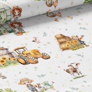 Tessuto al metro Ma petite Ferme Certificato Oeko-Tex- Creazione per bambini - La Mercerie des Princesses- Cotone, Jersey, French Terry, Impermeabile