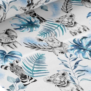 Tessuto al metro Savane Bleu Certificato Oeko-Tex - Creazione per bambini - La Mercerie des Princesses - Cotone, Jersey, French Terry, Impermeabile