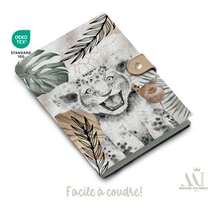 Patrón de panel de costura protege libro de salud - Patrón de sabana africana - DIY Safari Animals - Tela para la creación de nacimientos