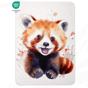 Cupom de desconto em tecido de algodão Red Panda para cobertor 75x100cm Oeko-Tex - Ideal para criar um cobertor misto para bebê ou criança!
