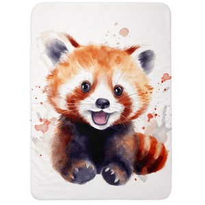 Coupon of Red Panda cotton fabric for blanket 75x100cm Oeko-Tex - Ideal for creating a mixed baby or child blanket!