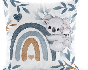 Coupon de tissu Koala vieux bleu pour coussin à réaliser soi même, gigoteuse, tapis d'éveil 100% coton premium Oeko-Tex