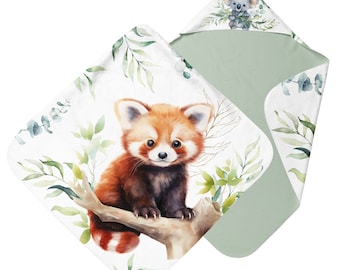 Panels for creating a Pandas & Koala Eucalyptus bath cape + 100% premium cotton Oeko-Tex wipes