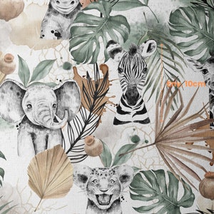 Fabric by the meter African Savane from Mercerie des Princesses Ideal Creation for Children with Savanna theme. Cotton, Jersey, French Terry, Waterproof image 5