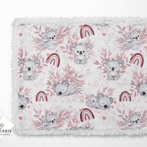 Tissu au mètre Koala Rose Certifié Oeko-Tex Création pour enfant La Mercerie des Princesses Coton, Jersey, French Terry, Imperméable image 6