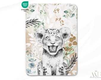 Coupon voor Savannah beige en gouden katoenen stof voor een Oeko-Tex deken - Ideaal voor het maken van een unisex baby- of kinderdeken!