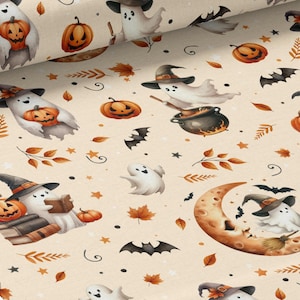 Tessuto al metro Magic Halloween Certificato Oeko-Tex- Creazione per bambini - La Mercerie des Princesses- Cotone, Jersey, French Terry, Impermeabile