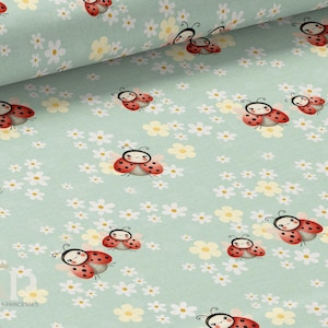 Tessuto al metro Piccole Coccinelle Certificato Oeko-Tex - Creation by La Mercerie des Princesses - Cotone, Jersey, French Terry, Impermeabile