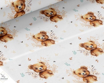 Tissu Coton Ourson de la Mercerie des Princesses- Idéal pour une Création mixte Enfant et Bébé thème ourson