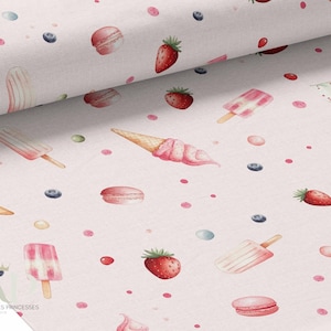 Tessuto al metro Baby Sweet Treats Certificato Oeko-Tex - Children's Creation La Mercerie des Princesses - Cotone, Jersey, French Terry, Impermeabile