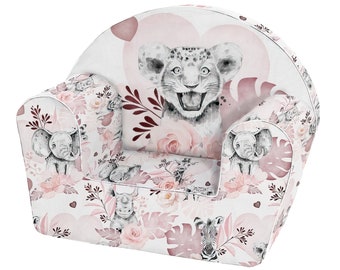 Panneaux pour création d'une housse pour un Fauteuil Club savane vieux rose Enfant 100% coton premium Oeko-Tex