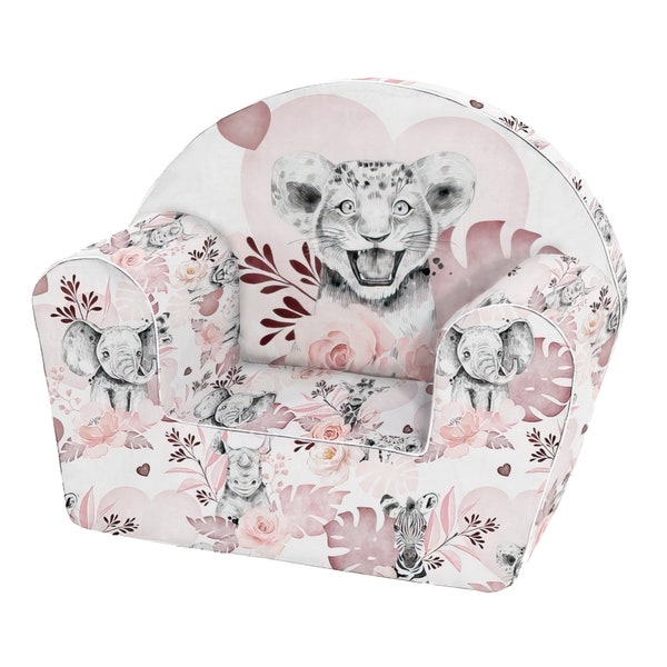 Panneaux pour création d'une housse pour un Fauteuil Club savane vieux rose Enfant 100% coton premium Oeko-Tex