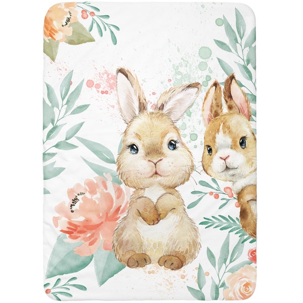 Coupon de Tissu coton Bunny pour couverture 75x100cm Oeko-Tex - Idéal pour réaliser une Couverture mixte bébé ou Enfant!