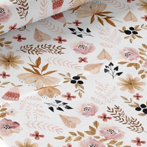 Pink Wild Flowers Cotton Fabric from Mercerie des Princesses - Ideal for a mixed Child and Baby creation with a Boho floral theme