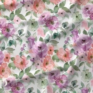 Tessuto al metro Bouquet Primavera Certificato Oeko-Tex - Creation La Mercerie des Princesses - Cotone, Jersey, French Terry, Impermeabile