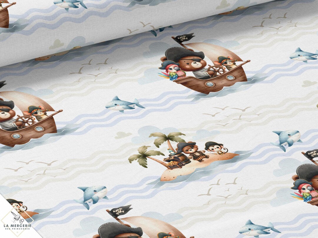 Tissu au mètre Petits Pirates de la Mercerie des Princesses- Idéal