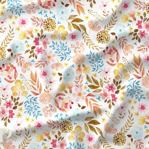 Tessuto estivo fiori selvatici certificato Oeko-Tex - Creazione per bambini - La Mercerie des Princesses - Cotone, Jersey, French Terry, Impermeabile