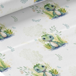 Tessuto coccodrillo al metro di Mercerie des Princesses - Ideale per creazioni per bambini con tema Coccodrillo - Cotone, Jersey, French Terry, Impermeabile