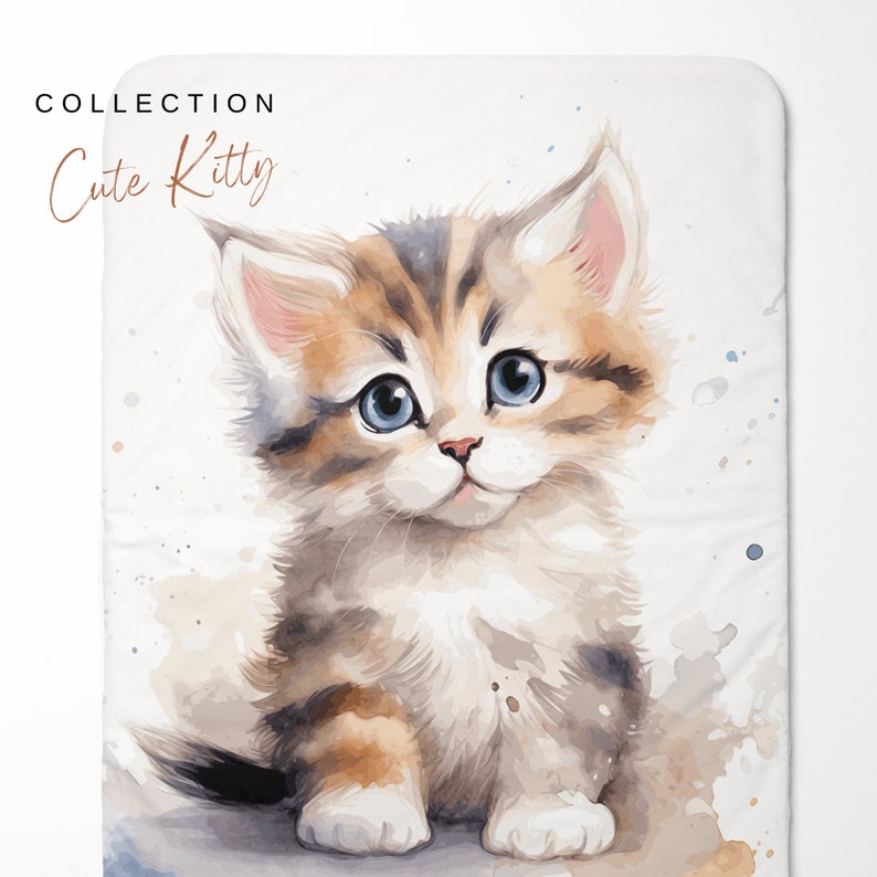 Coupon of Cute kitty cotton fabric for blanket 75x100cm Oeko-Tex Ideal for making a mixed baby or child blanket image 2