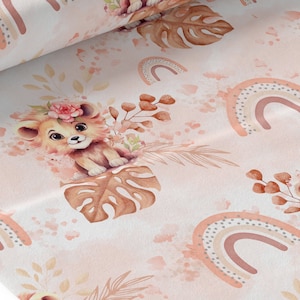 Tessuto al metro Leone Arcobaleno Certificato Oeko-Tex - La Mercerie des Princesses - Cotone, Jersey, French Terry, Impermeabile
