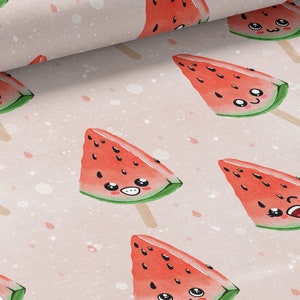 Tessuto al metro Gelato all'Anguria Certificato Oeko-Tex - La Mercerie des Princesses - Cotone, Jersey, French Terry, Impermeabile