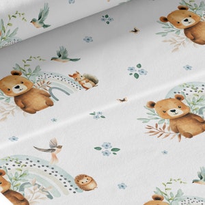 Fabric by the meter Tender Little Bear from Mercerie des Princesses - Ideal Children's Creation. Cotton, Jersey, French Terry, Waterproof