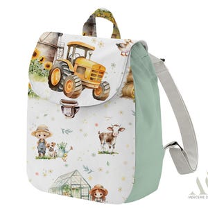 Panneau pour Sac à Dos maternelle Enfant Ma petite Ferme à réaliser soi-même 100% coton Oeko-Tex