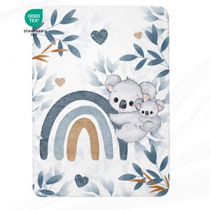 Pannello in tessuto Blue Koala Baby – Coperta in cotone e accessori – 3 taglie e 8 opzioni – OEKO-TEX®