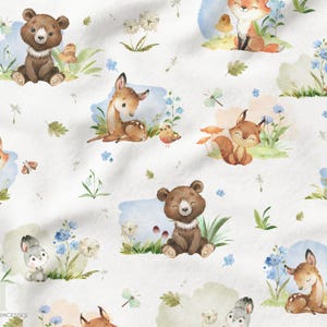 Tessuto al metro Animali del Bosco Certificato Oeko-Tex - Creazione per Bambini - La Mercerie des Princesses - Cotone, Jersey, French Terry, Impermeabile
