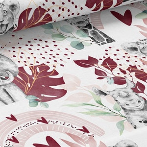 Tessuto al metro Savane Bordeaux Rosa Certificato Oeko-Tex - Creazione per bambini La Mercerie des Princesses Cotone, Jersey, French Terry, Impermeabile