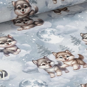 Tessuto Baby Wolf al metro certificato Oeko-Tex - Creazione per bambini - La Mercerie des Princesses - Cotone, Jersey, French Terry, Impermeabile