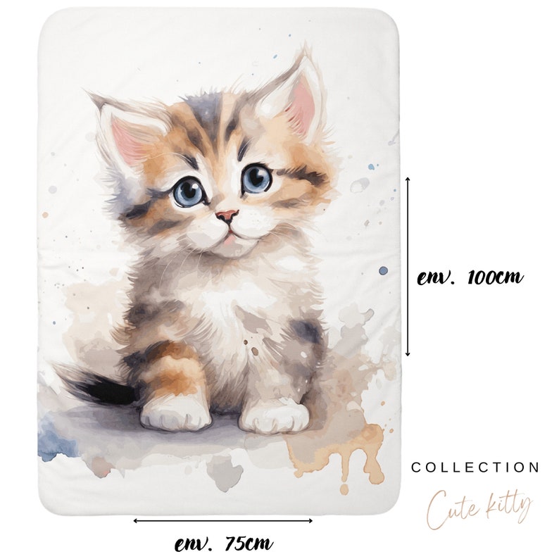 Coupon of Cute kitty cotton fabric for blanket 75x100cm Oeko-Tex Ideal for making a mixed baby or child blanket image 4