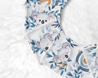 Coupon panneaux de lingettes Koala Bleu à faire soi-même, 10 carrés de 12x12 cm 100% coton  Oeko-Tex