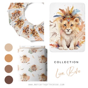 Tissu au mètre Lion Boho la Mercerie des Princesses Idéal pour Création mixte Enfant thème Lion Coton, Jersey, French Terry, Imperméable image 6