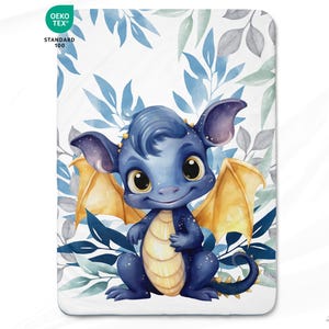 Coupon tessuto cotone Blue Dragon per coperta 75x100cm Oeko-Tex - Ideale per realizzare una coperta mista per neonati o bambini!
