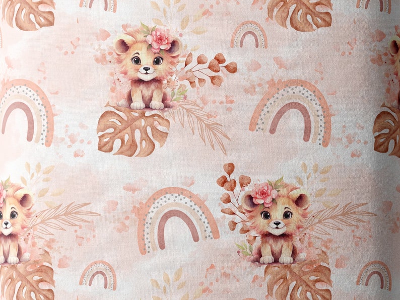 Tissu au mètre Rainbow Lion Certifié Oeko-Tex La Mercerie des Princesses Coton, Jersey, French Terry, Imperméable image 5