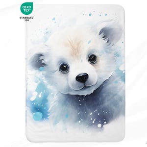 Coupon tessuto cotone Orso Polare per coperta 75x100cm Oeko-Tex - Ideale per realizzare una coperta mista per neonati o bambini!