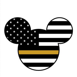 Mickey or Minnie Thin Gold Line Sticker