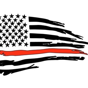 Red Line Flag Decal