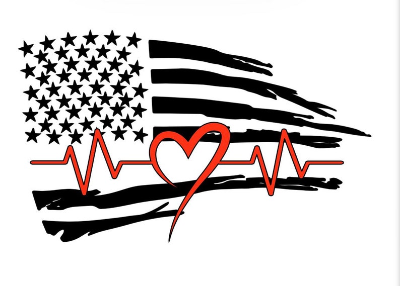 Red Line Flag Decal - Etsy